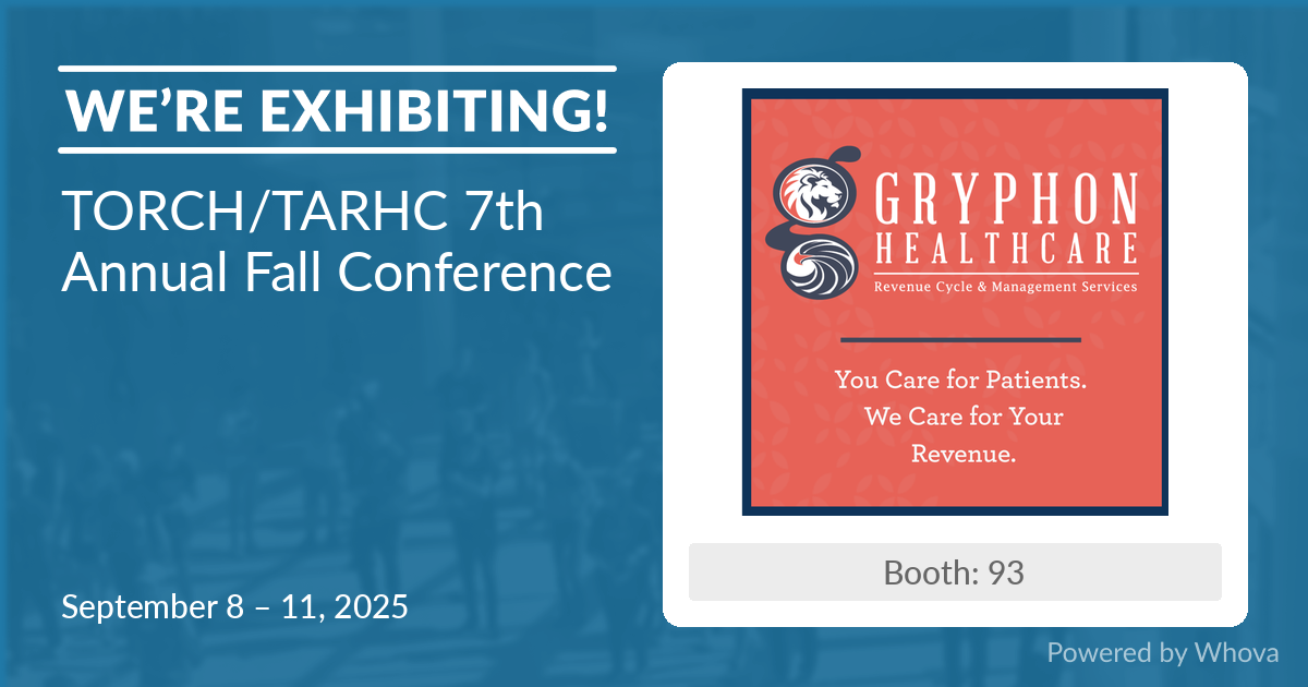 TORCH Fall Conference Exhibitor Announcement with Gryphon Healthcare Logo