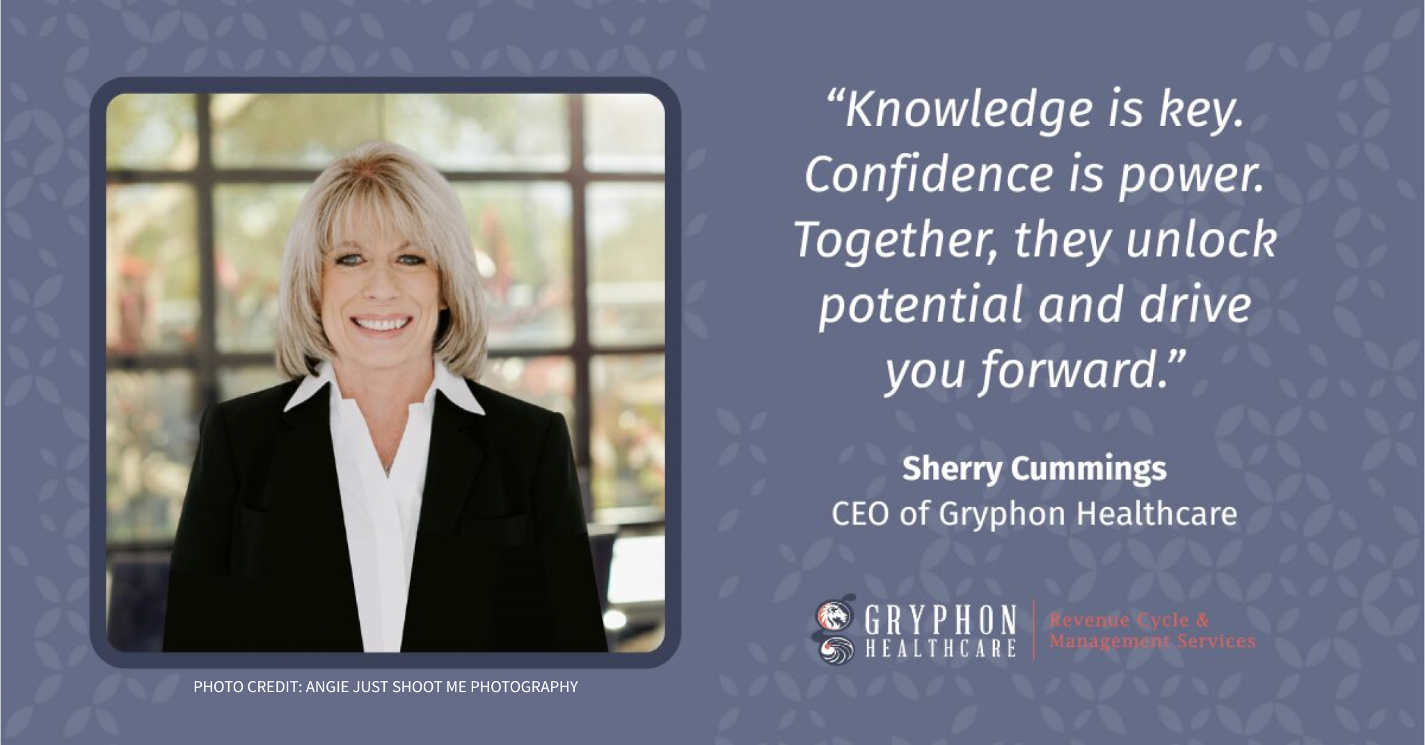 Picture of Sherry Cummings, CEO of Gryphon Healthcare.
